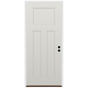 Trimlite 36" W x 96" H 3-Panel Contemporary Left-Hand Inswing Exterior Prehung Entry Door with Black Hinges, 6-9/16" Door Jamb, and Bronze Sill Primed