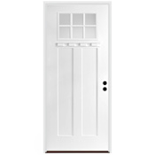 Trimlite 36" W x 96" H Clear 6-Lite 2-Panel Contemporary Left-Hand Inswing Exterior Prehung Entry Door with Black Hinges, 4-9/16" Door Jamb, and Bronze Sill Primed