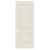 Trimlite 36" x 96" Primed 2-Panel Carrera Molded Hollow Core 4-9/16" Jamb Left Hand Prehung Door with Brushed Chrome Hinges Primed