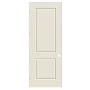 Trimlite 36" x 96" Primed 2-Panel Carrera Molded Solid Core 7-1/4" Jamb Right Hand Prehung Door with Brushed Chrome Hinges Primed