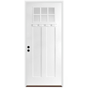 Trimlite 36" W x 96" H Clear 6-Lite 2-Panel Contemporary Right-Hand Inswing Exterior Prehung Entry Door with Satin Nickel Hinges, 4-9/16" Door Jamb, and Bronze Sill Primed
