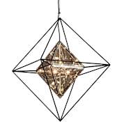 Troy Lighting Epic 6 Light 24" Wide Hand Worked Pendant with Plated Topaz Glass Shade Forged Iron