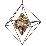 Troy Lighting Epic 8 Light 30" Wide Hand Worked Pendant with Plated Topaz Glass Shade Forged Iron