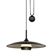 Troy Lighting Alchemy Single Light 24" Wide Integrated LED Pendant with Glass Shade Vintage Bronze / Champagne Silver Leaf