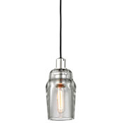 Troy Lighting Citizen Single Light 4-3/4" Wide Mini Pendant with Glass Shade Graphite / Polished Nickel