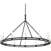 Troy Lighting Sutton 12 Light 44" Wide Taper Candle Chandelier Textured Black