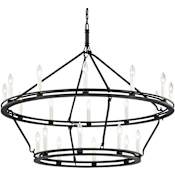 Troy Lighting Sutton 20 Light 44" Wide Taper Candle Chandelier Textured Black