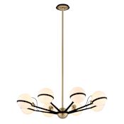 Troy Lighting Ace 8 Light Chandelier Textured Bronze and Brushed Brass