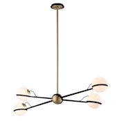 Troy Lighting Ace 4 Light Chandelier Textured Bronze and Brushed Brass