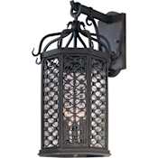 Troy Lighting Los Olivos 3 Light Rated Outdoor Wall Sconce with Seedy Glass Old Iron Incandescent