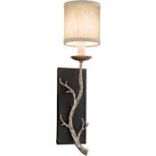 Troy Lighting Adirondack 1 Light Wall Sconce with Fabric Shade Graphite and Silver
