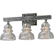 Troy Lighting Menlo Park 3 Light Bathroom Vanity Light with Glass Insulator Shades Old Silver