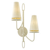 Troy Lighting Marcel 2 Light 23-1/2" Tall Wall Sconce with Hardback Linen Shades Gesso White