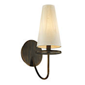 Troy Lighting Marcel Single Light 14-1/4" Tall Wall Sconce with Hardback Linen Shade Pompeii Bronze