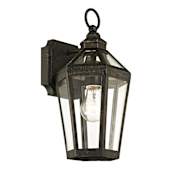 Troy Lighting Calabasas Single Light 13-1/2" Tall Outdoor Wall Sconce with Clear Glass Lantern Shade Vintage Bronze