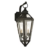 Troy Lighting Calabasas 2 Light 20-1/4" Tall Outdoor Wall Sconce with Clear Glass Lantern Shade Vintage Bronze