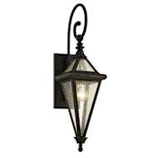 Troy Lighting Geneva Single Light 23-1/2" Tall Outdoor Wall Sconce with Water Glass Lantern Shade Vintage Bronze