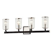 Troy Lighting Aeon 4 Light 28" Wide Bathroom Vanity Light Carbide Black / Polished Nickel