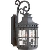 Troy Lighting Dover 23" Tall 3 Light Outdoor Wall Sconce with Seedy Glass Natural Bronze