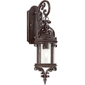 Troy Lighting Pamplona 1 Light 19" Outdoor Wall Sconce with Seedy Glass Old Bronze