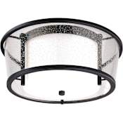 Troy Lighting Bennington 2 Light Flush Mount Ceiling Fixture with Seedy Glass Forged Bronze