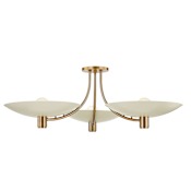 Troy Lighting Wolfe 6 Light 41" Wide Semi-Flush Bowl Ceiling Fixture Patina Brass / Soft Sand