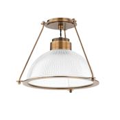 Troy Lighting Glint 15" Wide Semi-flush Ceiling Fixture Patina Brass