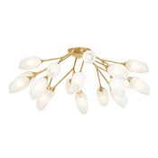 Troy Lighting Aldean 18 Light 40" Wide LED Semi-Flush Ceiling Fixture Vintage Gold Leaf