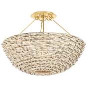Troy Lighting Campo 18" Wide Semi-Flush Bowl Ceiling Fixture Vintage Gold Leaf