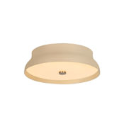 Troy Lighting Shore 12" Wide LED Flush Mount Drum Ceiling Fixture Patina Brass / Cream Gesso