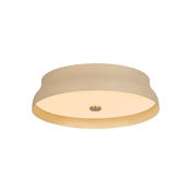 Troy Lighting Shore 16" Wide LED Flush Mount Drum Ceiling Fixture Patina Brass / Cream Gesso