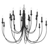 Troy Lighting Cate 18 Light 42" Wide Taper Candle Chandelier Forged Iron