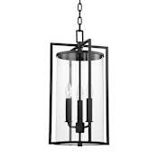 Troy Lighting Percy 3 Light 11" Wide Outdoor Taper Candle Multi Light Pendant Texture Black