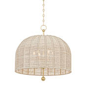 Troy Lighting Lonnie 6 Light 28" Wide LED Pendant Vintage Gold Leaf