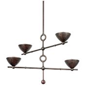 Troy Lighting Vishal 4 Light 38" Wide Chandelier Black Patina Gold