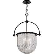 Troy Lighting Mercury 3 Light 17" Urn Pendant with Mercury Glass Shade Old Iron