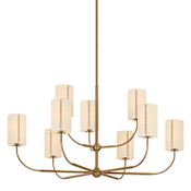 Troy Lighting Teddy 9 Light 42" Wide LED Chandelier Patina Brass
