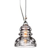 Troy Lighting Menlo Park 1 Light Mini Pendant with Glass Insulator Shade Old Silver