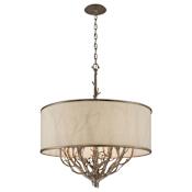 Troy Lighting Whitman 8 Light Pendant with Fabric Shade Vienna Bronze