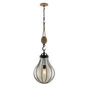 Troy Lighting Murphy 1 Light 13.5" Wide Hand Worked Pendant with Seeded Glass Shade Vintage Iron