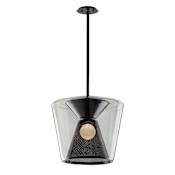 Troy Lighting Berlin Single Light 19-1/2" Wide Integrated LED Pendant with Glass Shade Gun Metal