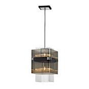 Troy Lighting Apollo 2 Light 10-1/2" Wide Pendant with Glass Shade Dark Bronze / Polished Chrome