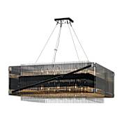 Troy Lighting Apollo 16 Light 34-1/2" Wide Chandelier with Glass Shade Dark Bronze / Polished Chrome