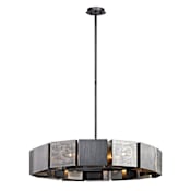 Troy Lighting Impression 36" Wide 14 Light Chandelier with Square Shades Graphite / Satin Nickel