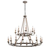 Troy Lighting Cyrano 24 Light 48" Wide Taper Candle Chandelier Earthen Bronze