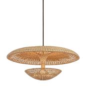 Troy Lighting Draco 3 Light 40" Wide Abstract Pendant Bronze Leaf