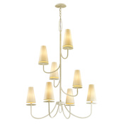 Troy Lighting Marcel 8 Light 36" Wide Chandelier with Hardback Cotton Shades Gesso White