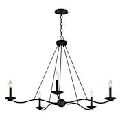 Troy Lighting Sawyer 5 Light 40" Wide Taper Candle Chandelier Forged Iron