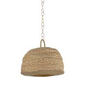 Troy Lighting Ferrando 25" Wide Pendant with Natural Woven Seagrass Shade Patina Brass