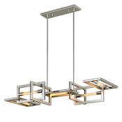 Troy Lighting Enigma 5 Light 44" Wide Chandelier Silver Leaf with Stainless Accents